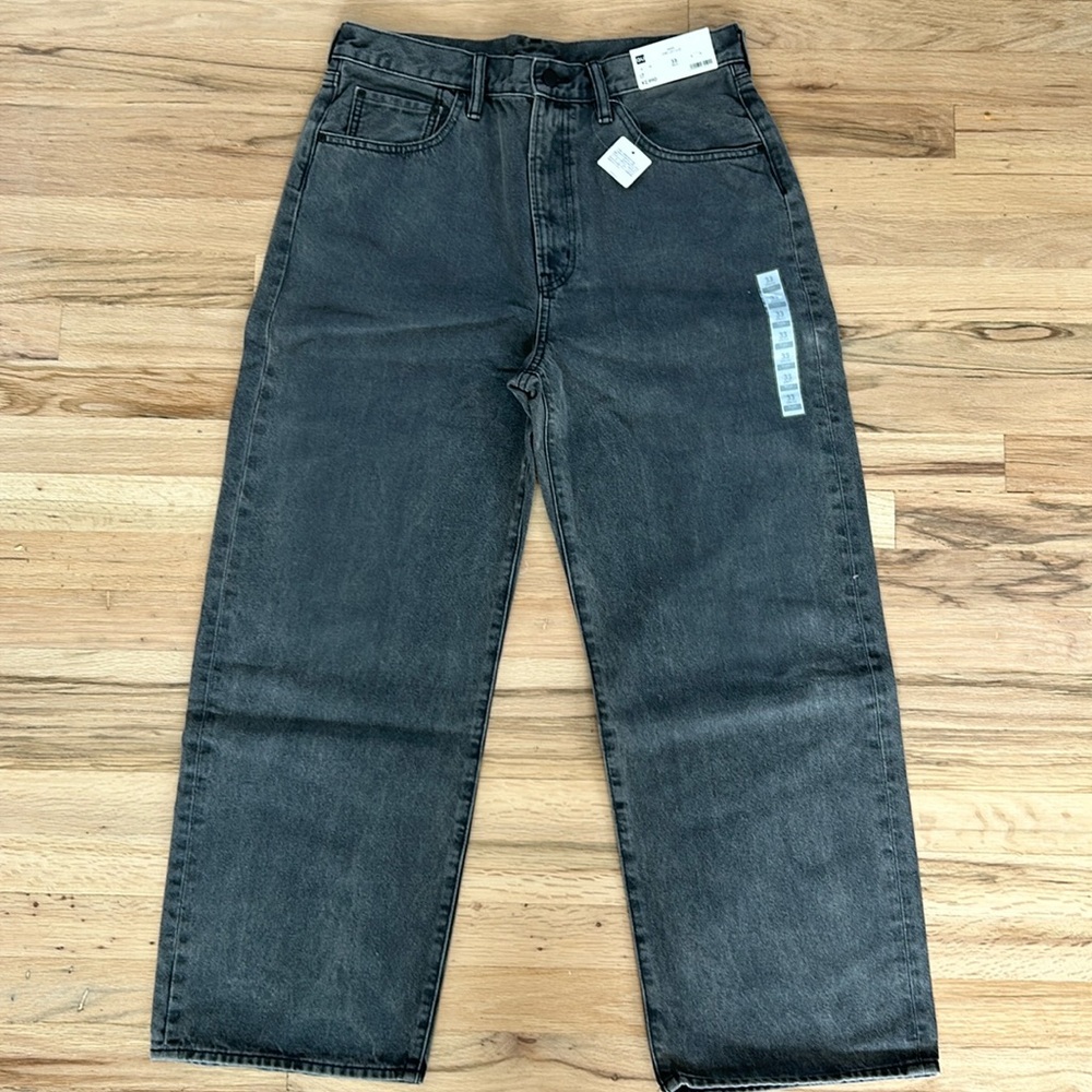 NWT GU Japan Gray Denim Baggy